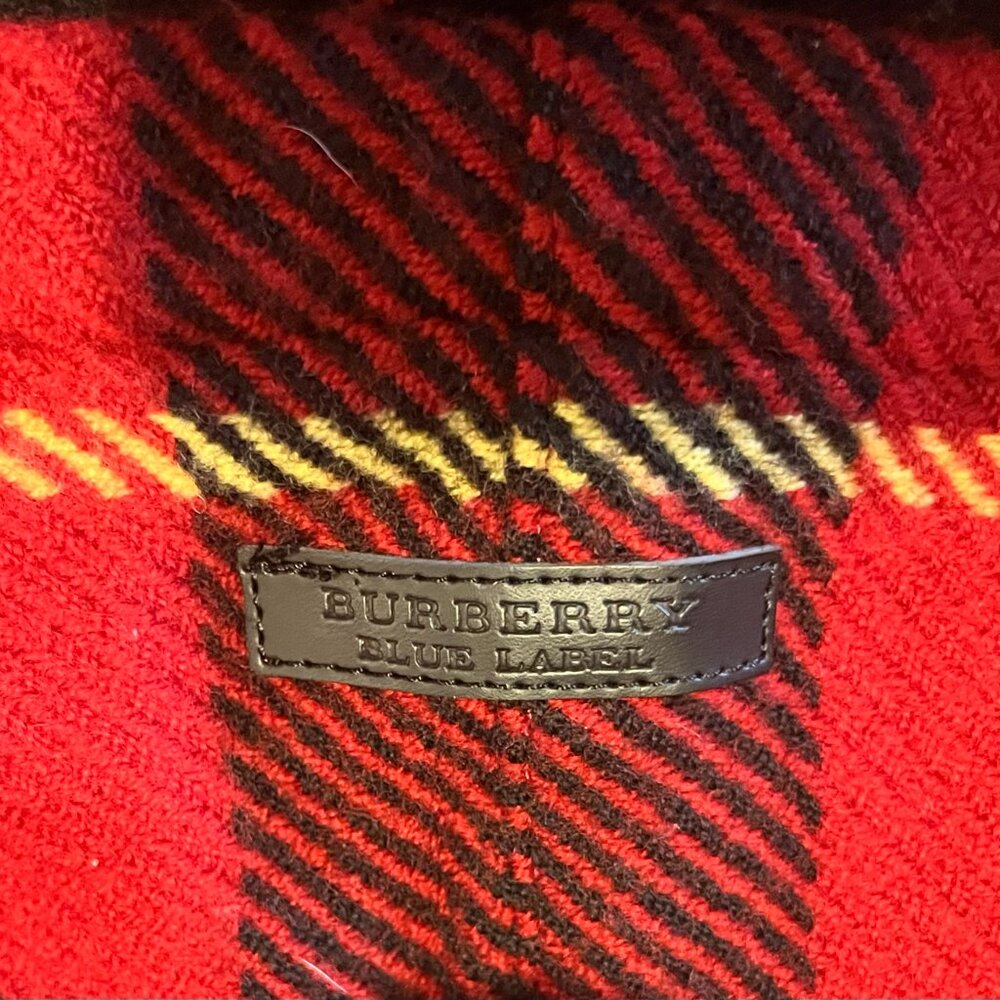 Burberry Japan Blue Label Hooded Tartan Wool Cape  + Gift Bag + Garment Bag - Picture 7 of 16